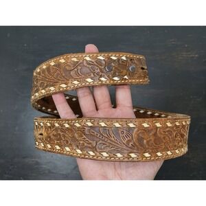 ✨ Vintage TexTan Tooled Leather Western Belt - Size 34 ✨